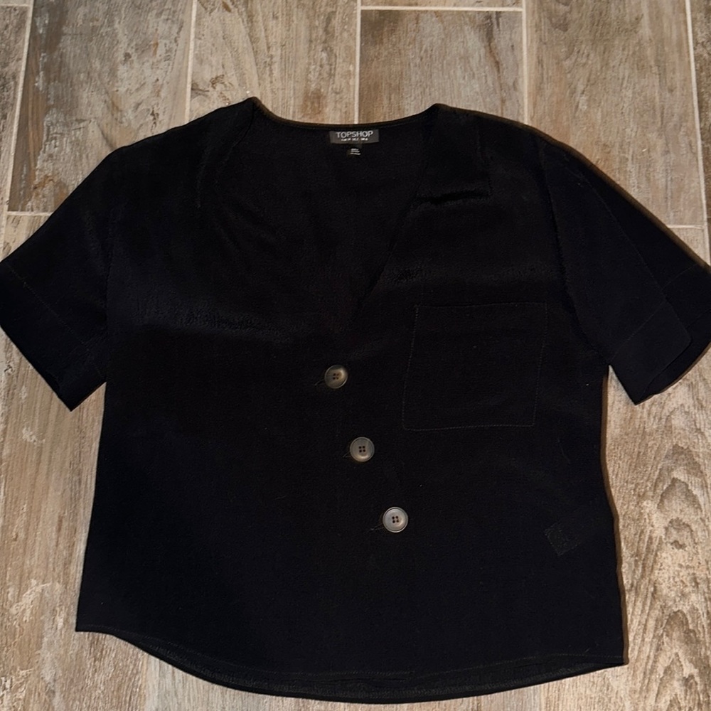 Top Shop- black blouse with buttons